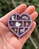 Darrahopens Home & Garden > Decor > Garden Ornaments Wooden display stand for mini curiosities,Heart shape