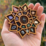 Darrahopens Home & Garden > Decor > Garden Ornaments Wooden display stand for mini curiosities,Mandala