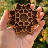 Darrahopens Home & Garden > Decor > Garden Ornaments Wooden display stand for mini curiosities,Mandala