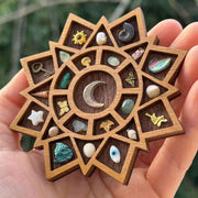 Darrahopens Home & Garden > Decor > Garden Ornaments Wooden display stand for mini curiosities,Mandala