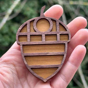 Darrahopens Home & Garden > Decor > Garden Ornaments Wooden display stand for mini curiosities,Nut