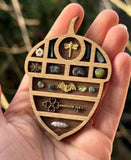 Darrahopens Home & Garden > Decor > Garden Ornaments Wooden display stand for mini curiosities,Nut