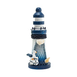 Darrahopens Home & Garden > Decor > Garden Ornaments Wooden Lighthouse Decor 10cm Nautical Ornament with Seabird Marine Decoration in Mediterranean Style
