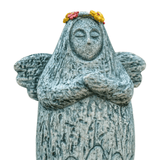 Darrahopens Home & Garden > Decor > Garden Ornaments Zelda Goddess Statue Figurine(Large Statue with Flower Crown + Apple) - Retro Resin Finish, Hyrule Shrine Model for Garden, Aquarium & Car Decor