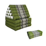 Darrahopens Home & Garden > Decor Jumbo Thai Triangle Pillow THREE FOLDS Green + Arm/Leg Rest Block