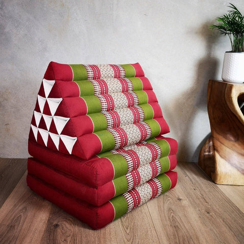 Darrahopens Home & Garden > Decor Jumbo Thai Triangle Pillow THREE FOLDS RedGr