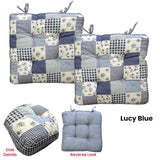 Darrahopens Home & Garden > Decor Lylac Homeware Petal Delights Set of 2 Cotton Chair Pads Lucy Blue