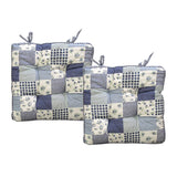 Darrahopens Home & Garden > Decor Lylac Homeware Petal Delights Set of 2 Cotton Chair Pads Lucy Blue