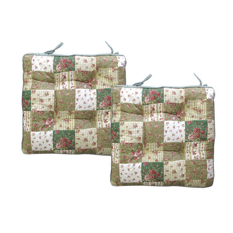 Darrahopens Home & Garden > Decor Lylac Homeware Petal Delights Set of 2 Cotton Chair Pads Mia Green