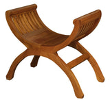 Darrahopens Home & Garden > Decor Maeve Solid Mahogany Single Seater Stool (Light Pecan)