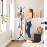 Darrahopens Home & Garden > Decor Metal Coat Rack Stand Hat Hanger, Black, 182cm