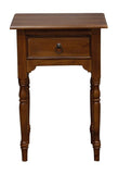 Darrahopens Home & Garden > Decor Milly Turn Leg 1 Drawer Side Table (Mahogany)