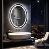 Darrahopens Home & Garden > Decor > Mirrors 80CM Oval Backlit+Front LED Bathroom Mirror Dimmable Shatter-Proof Vanity Mirror