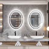 Darrahopens Home & Garden > Decor > Mirrors 80CM Oval Backlit+Front LED Bathroom Mirror Dimmable Shatter-Proof Vanity Mirror