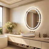 Darrahopens Home & Garden > Decor > Mirrors 80CM Oval Backlit+Front LED Bathroom Mirror Dimmable Shatter-Proof Vanity Mirror