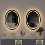 Darrahopens Home & Garden > Decor > Mirrors 80CM Oval Backlit+Front LED Bathroom Mirror Dimmable Shatter-Proof Vanity Mirror
