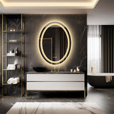 Darrahopens Home & Garden > Decor > Mirrors 80CM Oval Backlit+Front LED Bathroom Mirror Dimmable Shatter-Proof Vanity Mirror