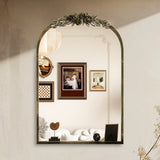 Darrahopens Home & Garden > Decor > Mirrors Antique Baroque Arched Wall Mirror Rose Edge Decorative Mirror Fireplace Entryway