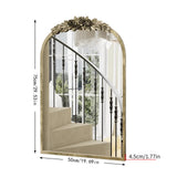 Darrahopens Home & Garden > Decor > Mirrors Antique Baroque Arched Wall Mirror Rose Edge Decorative Mirror Fireplace Entryway