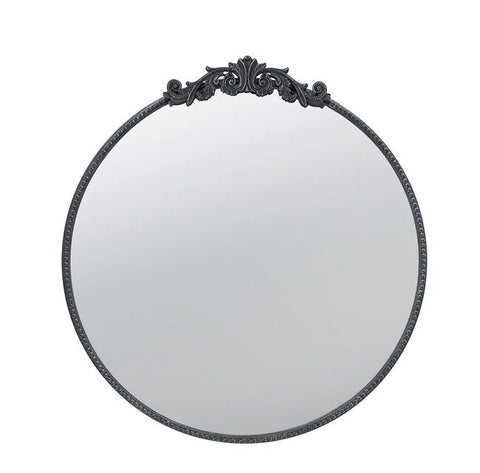 Darrahopens Home & Garden > Decor > Mirrors Baroque Black Round Mirror 81cm