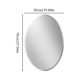 Darrahopens Home & Garden > Decor > Mirrors Beveled Edge Oval Wall Mirror, Frameless Decorative Glass Mirror for Bathroom, Living Room, Entryway, Hallway - 50x70cm
