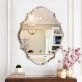 Darrahopens Home & Garden > Decor > Mirrors Beveled Silver Oval Wall Mirror Versatile Frameless Design for Vertical or Horizontal Display