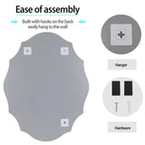 Darrahopens Home & Garden > Decor > Mirrors Beveled Silver Oval Wall Mirror Versatile Frameless Design for Vertical or Horizontal Display