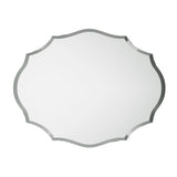 Darrahopens Home & Garden > Decor > Mirrors Beveled Silver Oval Wall Mirror Versatile Frameless Design for Vertical or Horizontal Display