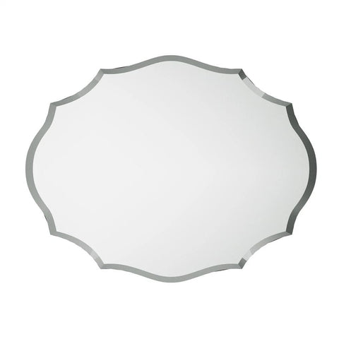 Darrahopens Home & Garden > Decor > Mirrors Beveled Silver Oval Wall Mirror Versatile Frameless Design for Vertical or Horizontal Display
