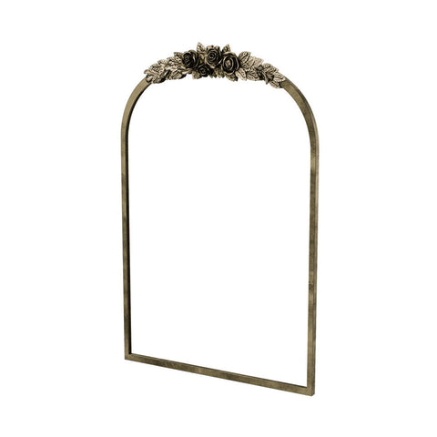 Darrahopens Home & Garden > Decor > Mirrors Elegant Rose - Designed Baroque Brass Arched Mirror