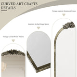 Darrahopens Home & Garden > Decor > Mirrors Elegant Rose - Designed Baroque Brass Arched Mirror
