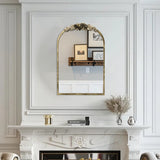 Darrahopens Home & Garden > Decor > Mirrors Elegant Rose - Designed Baroque Brass Arched Mirror
