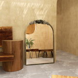 Darrahopens Home & Garden > Decor > Mirrors Elegant Rose - Designed Baroque Brass Arched Mirror