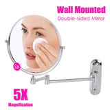 Darrahopens Home & Garden > Decor > Mirrors Fin Bath Mirror 1X/5X Magnification Wall Mounted Adjustable Makeup Mirror Arm Extend
