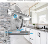 Darrahopens Home & Garden > Decor > Mirrors Fin Bath Mirror 1X/5X Magnification Wall Mounted Adjustable Makeup Mirror Arm Extend