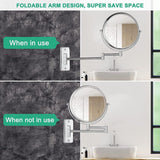 Darrahopens Home & Garden > Decor > Mirrors Fin Bath Mirror 1X/5X Magnification Wall Mounted Adjustable Makeup Mirror Arm Extend