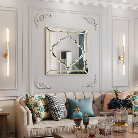 Darrahopens Home & Garden > Decor > Mirrors High-grade Unique Decorative Accent Mirror Elegant Square Wall Silver HD Mirror