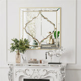 Darrahopens Home & Garden > Decor > Mirrors High-grade Unique Decorative Accent Mirror Elegant Square Wall Silver HD Mirror
