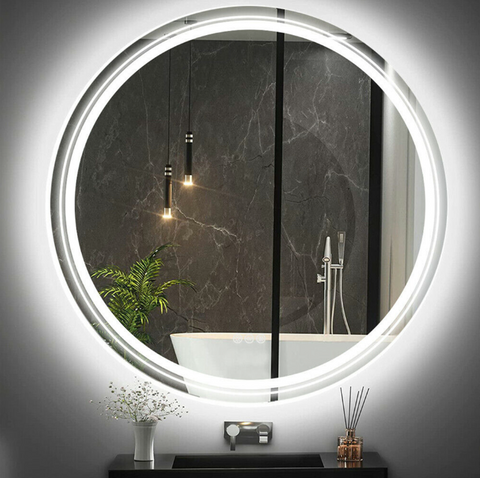 Darrahopens Home & Garden > Decor > Mirrors Interior Ave - LED Round Frameless Salon / Bathroom Wall Mirror - 90cm