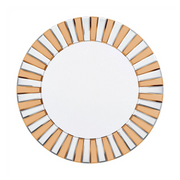 Darrahopens Home & Garden > Decor > Mirrors P&P Silver and Tawny Round Sunburst Mirror with Beveled Glass, Decorative Wall Accent