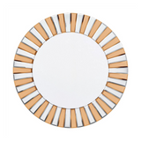 Darrahopens Home & Garden > Decor > Mirrors P&P Silver and Tawny Round Sunburst Mirror with Beveled Glass, Decorative Wall Accent