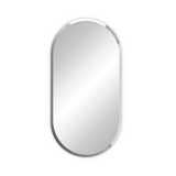 Darrahopens Home & Garden > Decor > Mirrors P&P Silver Long Oval Wall Mirror 50x80cm Frameless Beveled Glass for Stylish Interiors
