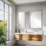Darrahopens Home & Garden > Decor > Mirrors P&P Silver Rectangular Wall Mirror 50x70cm Frameless Beveled Edge Glass for Modern Rooms