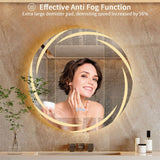 Darrahopens Home & Garden > Decor > Mirrors Round LED Anti-Fog Backlit Bathroom Mirror