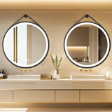 Darrahopens Home & Garden > Decor > Mirrors Round LED Bathroom Mirror with Anti-Fog & Black Frame
