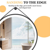 Darrahopens Home & Garden > Decor > Mirrors Round LED Bathroom Mirror with Anti-Fog & Black Frame