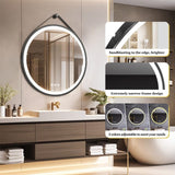 Darrahopens Home & Garden > Decor > Mirrors Round LED Bathroom Mirror with Anti-Fog & Black Frame