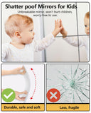 Darrahopens Home & Garden > Decor > Mirrors Shatterproof Acrylic Mirror Tiles – 4-Pack Wall Stickers for Kids, Home Gym, Bedroom & Bathroom, Easy Peel-and-Stick Decorative Mirrors with Double-Sided Tape (Silver,16" x 16")