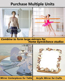 Darrahopens Home & Garden > Decor > Mirrors Shatterproof Acrylic Mirror Tiles – 4-Pack Wall Stickers for Kids, Home Gym, Bedroom & Bathroom, Easy Peel-and-Stick Decorative Mirrors with Double-Sided Tape (Silver,16" x 16")