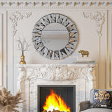 Darrahopens Home & Garden > Decor > Mirrors Silver Sunburst Round Wall Mirror